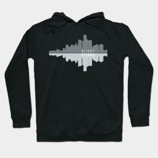 Detroit Skyline - Reflection Gray Hoodie